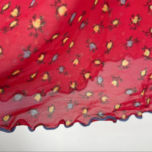 Victorias Secret red mesh nighty with little florals M - Picture 5 of 6